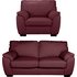 Argos Home Milano Leather Chair and 3 Seater SofaBurgundy