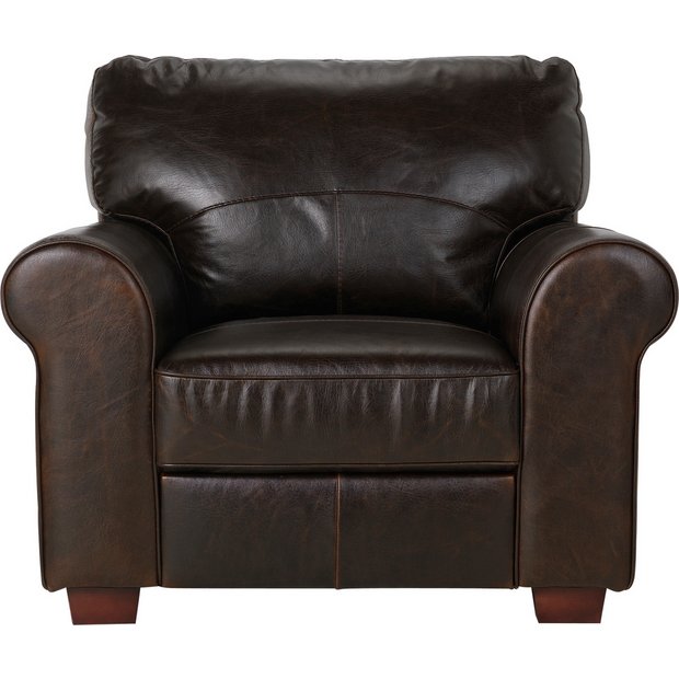 Leather deals armchair argos