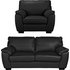 Argos Home Milano Leather Chair and 3 Seater SofaBlack