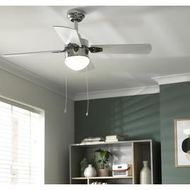 Argos Home Ceiling Fan - Chrome & White