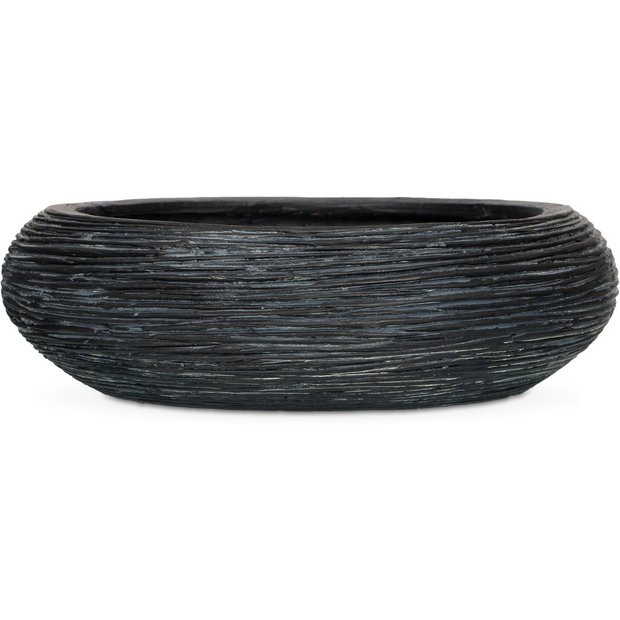 Buy Capi Nature Black Round Low Bowl Planter 49 x 14cm at Argos.co.uk