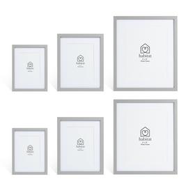 Habitat Pack of 6 Grey Wooden Picture Frames