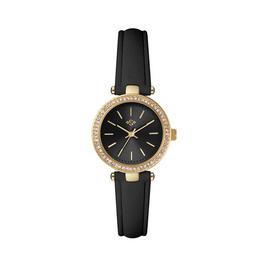 Spirit Ladies Stone Set Black Strap Watch