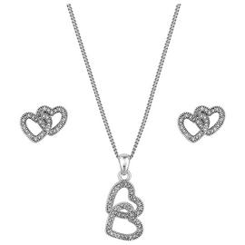 Jon Richard Cubic Zirconia Heart Pendant And Earring Set