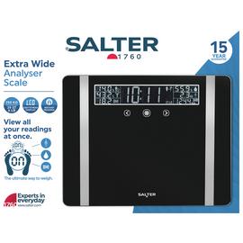 Salter Extra Wide Analyser Bathroom Scale - Black