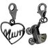 Link Up S.Silver Mum and Buggy ClipOn CharmsSet of 2.