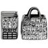 Sterling Silver Phone and Bag Crystal CharmsSet of 2.