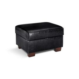 Argos Home Salisbury Leather Storage Footstool - Black