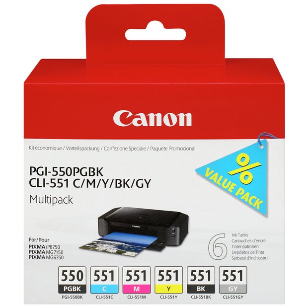Buy Canon PGI550/CLI551PG STD Black/Colour Ink Cartridge at Argos.co