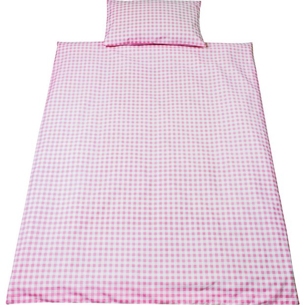 Buy Saplings Pink Gingham Cot Bed Duvet Cover Set at Argos.co.uk Your