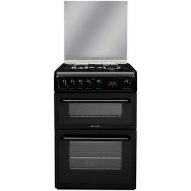 Hotpoint HAGL60K 60cm Double Oven Gas Cooker - Black