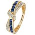 Revere 9ct Gold Sapphire and Diamond Accent Crossover Ring
