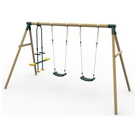 Plum Colobus Wooden Garden Swing Set.