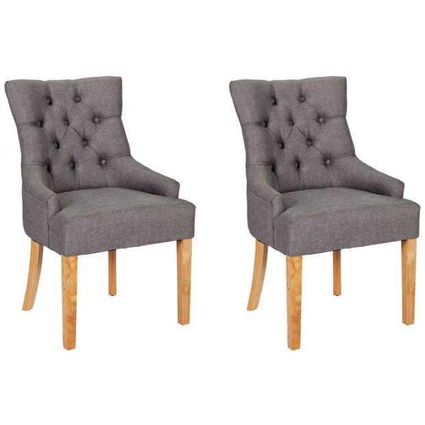 Buy Heart of House Pair of Cherwell Dining Chairs - Charcoal at Argos