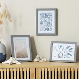 Habitat 3 Pack Grey Wooden Picture Frames - 4x6"