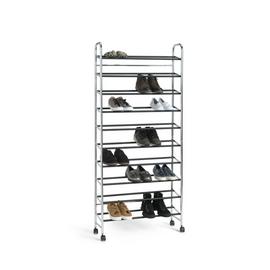 Argos Home 10 Shelf Rolling Shoe Storage Rack - Chrome