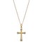 Revere 9ct Gold Crystal Cross Pendant 18 Inch Necklace