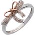 9ct Gold Plated Sterling Silver Diamond Bow Ring