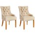 Heart of House Pair of Cream Button Detail Dining Chairs