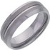 Men's Tungsten 7mm Matt and Polished Grooved Band Ring