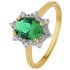 Revere 9ct Gold Plated Sterling Silver Green & White CZ Ring
