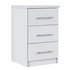 HOME Normandy 3 Drawer Bedside Chest - White