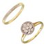 9ct Gold 0.50ct tw Diamond Flower Cluster Bridal Ring Set