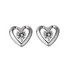 Revere Platinum Plated Silver CZ Heart Stud Earrings