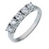 Platinum Plated Sterling Silver CZ Half Eternity Ring