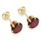 9ct Gold Garnet Coloured Cubic Zirconia Stud Earrings - 6mm