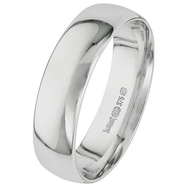 Buy 9ct White Gold 5mm Court Wedding Ring at Argos.co.uk Your Online Shop for Men's wedding