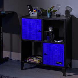 X Rocker Mesh-Tek Square 4 Cube Storage Unit- Blue and Black