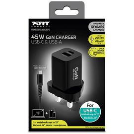Port Connect 45W GaN Type C UK Power Supply