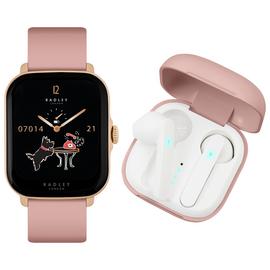 Radley Pink Strap Smart Watch and Wireless Earbud Set
