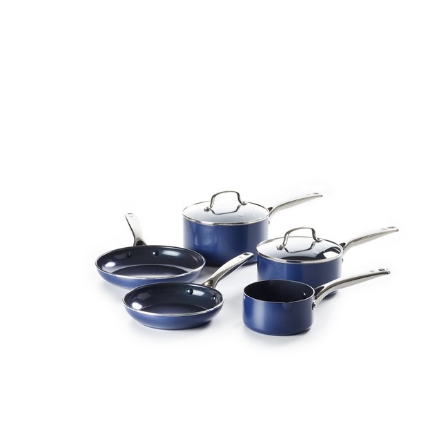 10 Piece Blue Diamond Ceramic Non-Stick Cookware Set - Bed Bath