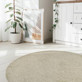 Homemaker Relay Plain Natural Round Rug - 133cm