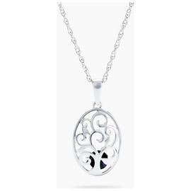 Revere 0.3CT Sterling Silver Caged Heart Family Tree Pendant