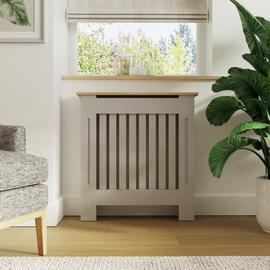 GFW Longslow Small Radiator Cover - Grey & Oak