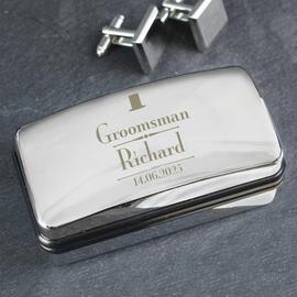 Personalised Message Groomsman Cufflink Box