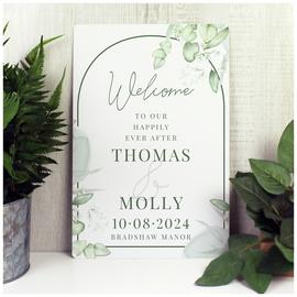 Personalised Message Botanical Wedding Sign