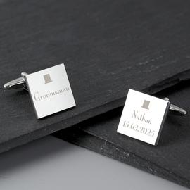 Personalised Message Groomsman Cufflinks