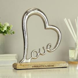 Personalised Message Love Heart Ornament