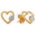 Revere 9ct Gold Cubic Zirconia Open Heart Stud Earrings