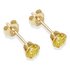 9ct Gold Citrine Coloured Cubic Zirconia Stud Earrings4mm