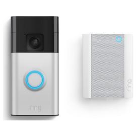 Ring Battery Video Doorbell with Chime - Satin Nickel