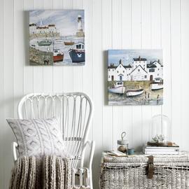 Art for the Home Harbourside Printed Canvas Wall Art 50x50cm