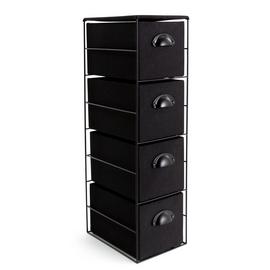 Habitat 4 Drawer Fabric Bathroom Storage Unit - Black