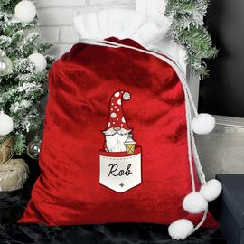 Personalised Message Gonk Male Christmas Sack