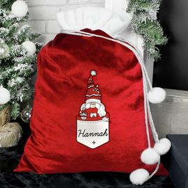 Personalised Message Gonk Female Christmas Sack