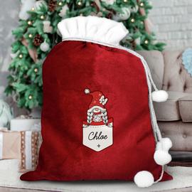 Personalised Message Gonk Girl Christmas Sack